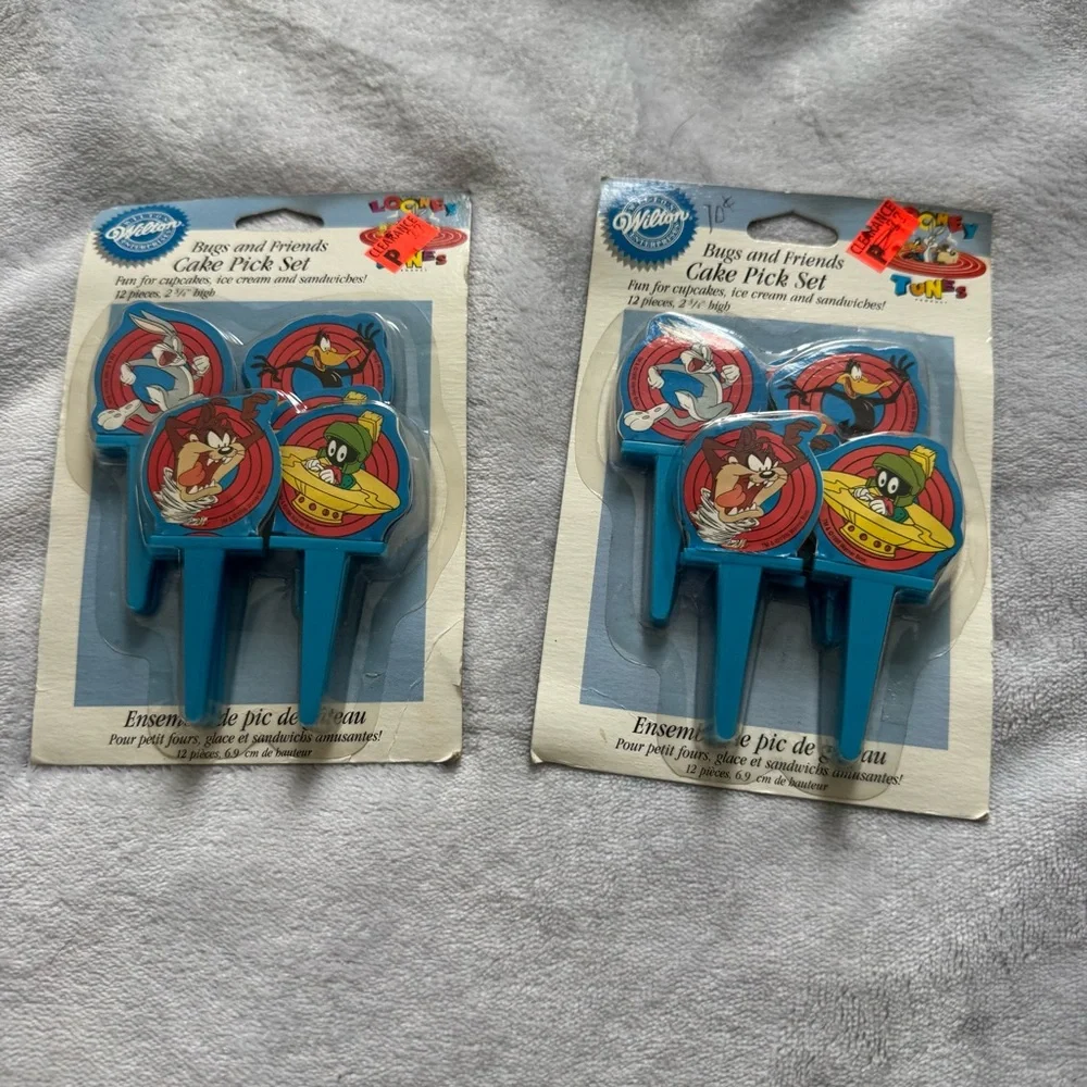 Wilton Looney Tunes Cake Picks Bugs Taz Marvin Daffy 1996 2 Packs Sealed‎